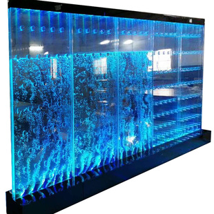 气泡墙生态鱼缸水幕墙隔断水柱屏风水景墙背景墙亚克力可定制工厂