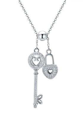 浪漫爱情别针钥匙时尚个性风项链