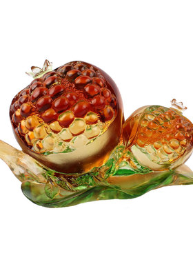 六合春琉璃多子多福送同事摆件