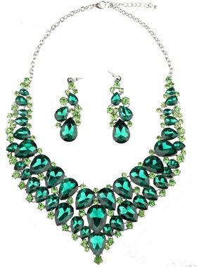 欧美夸张水晶宝石礼服晚宴项链