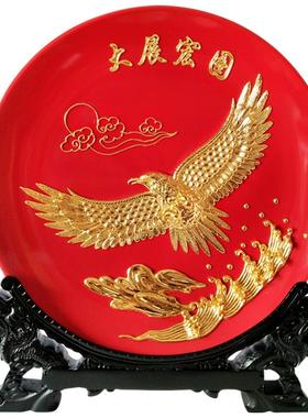 金箔老鹰大展宏图摆件办公室装饰开业礼物贺礼商务伴手礼定制礼品