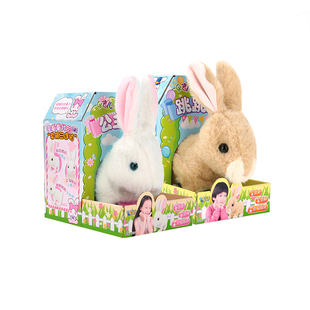 乐吉儿爱宠联盟跳跳兔公主兔萌犬家族仿真毛绒电动小兔子兔兔玩具
