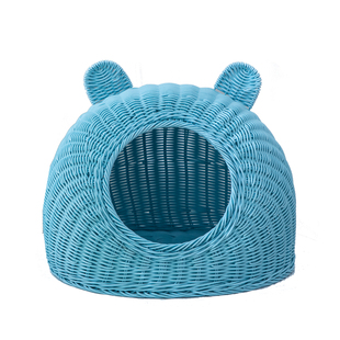 猫窝夏季可水洗透气半封闭式仿编藤四季通用别墅网红狗窝夏天凉窝