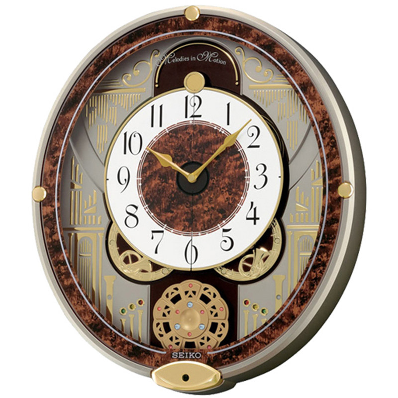 精工日本客厅欧式风水晶音乐挂钟