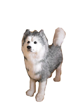 仿真哈士奇趴趴狗公仔