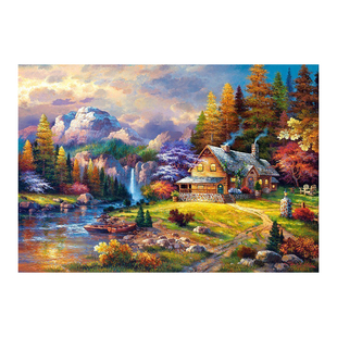 现货进口拼图山间仙境 1500片 castorland 油画风景成年减压