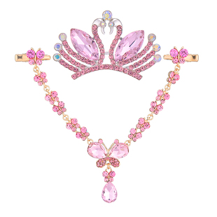 儿童额头链 公主链宝宝跳舞皇冠水钻头饰 女童盘发梳头饰新娘额饰