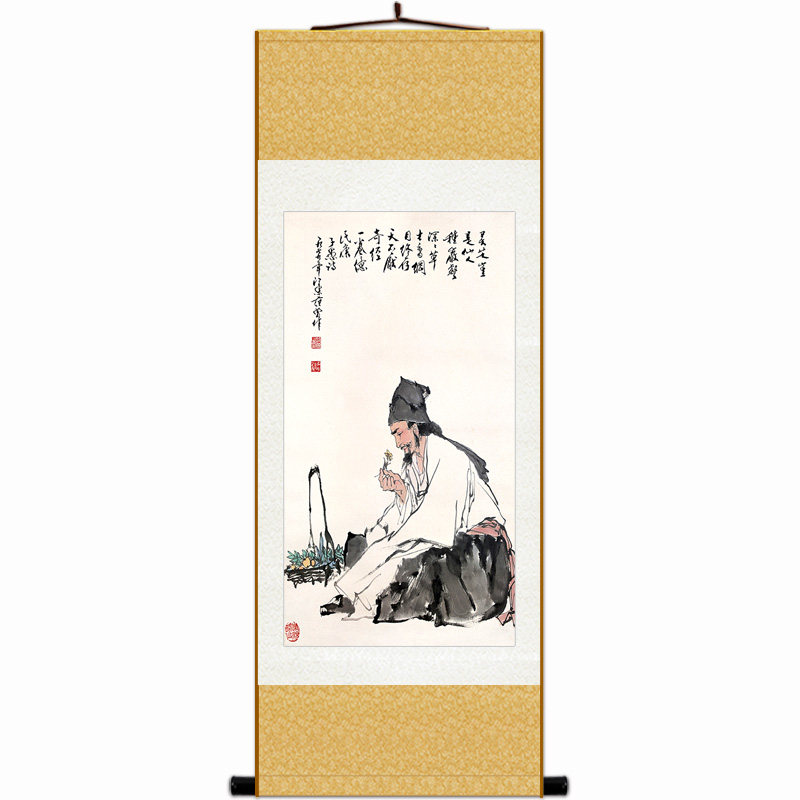 画像古代卷轴挂画中医装饰画