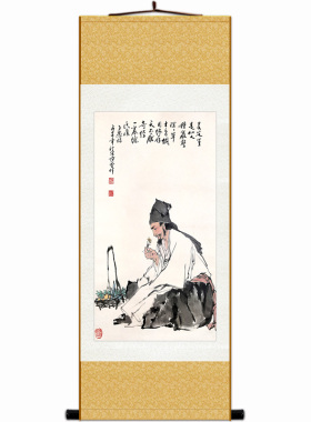 画像古代卷轴挂画中医装饰画