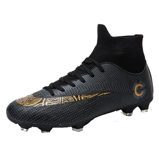 Adults Men's Soccer Cleats Shoes High-top Football Boots FG