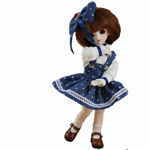 bjd sd娃娃衣服6分四分三分日常装牛仔装浅紫娃衣23115