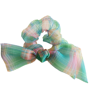 熙熙酱韩国东大门蝴蝶结发圈网红后脑勺头花女发饰jk头饰格子发圈