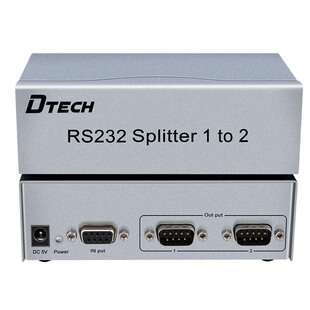帝特 一分二串口分配器rs232串口集线器1进2出DB9针口双向共享器