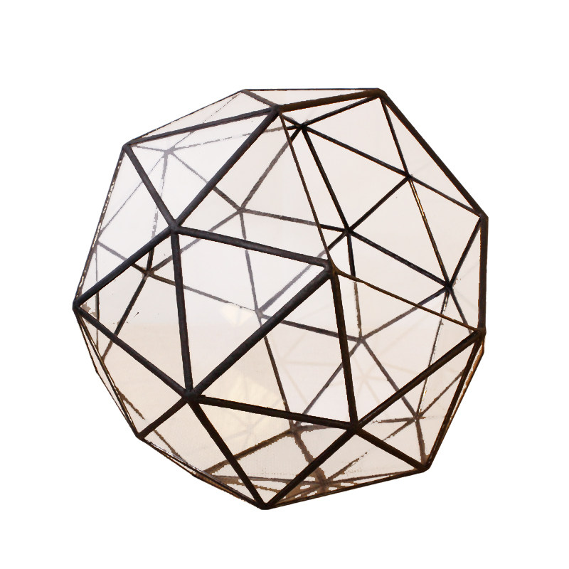 三十二面体多肉植物花盆苔藓微景观不规则玻璃永生小花房家居摆件