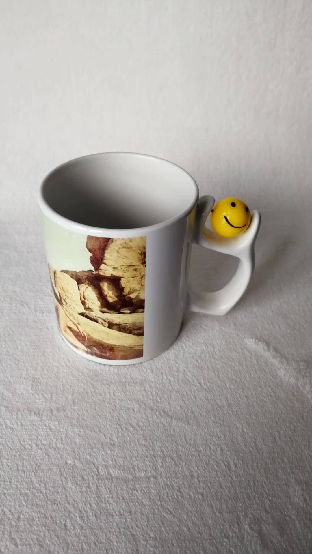 Funny Ceramic Mug With Smile Face,Cheap Sublimation Coffee Mug With
