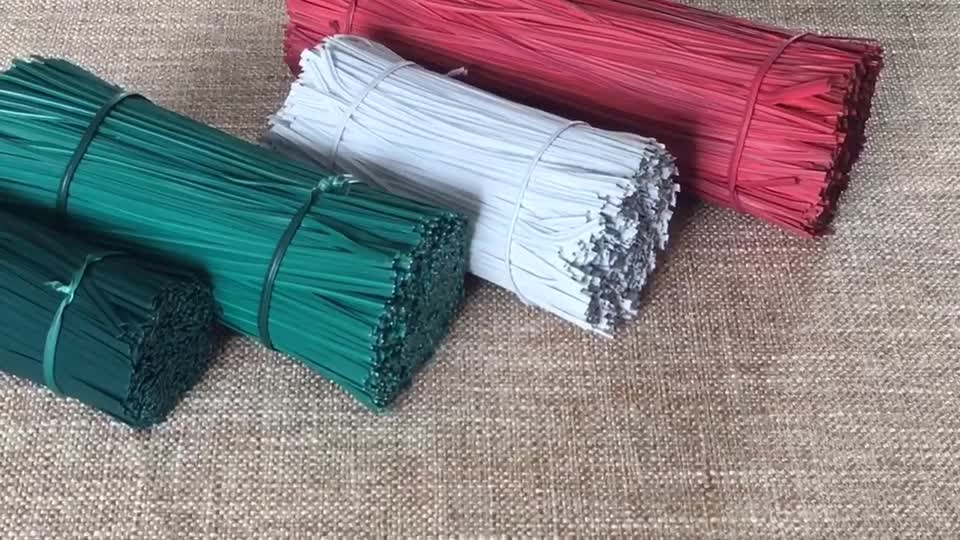 10cm Long Precut Pvc Flat Plastic Green Bind Ties Wire Garden Twist Tie