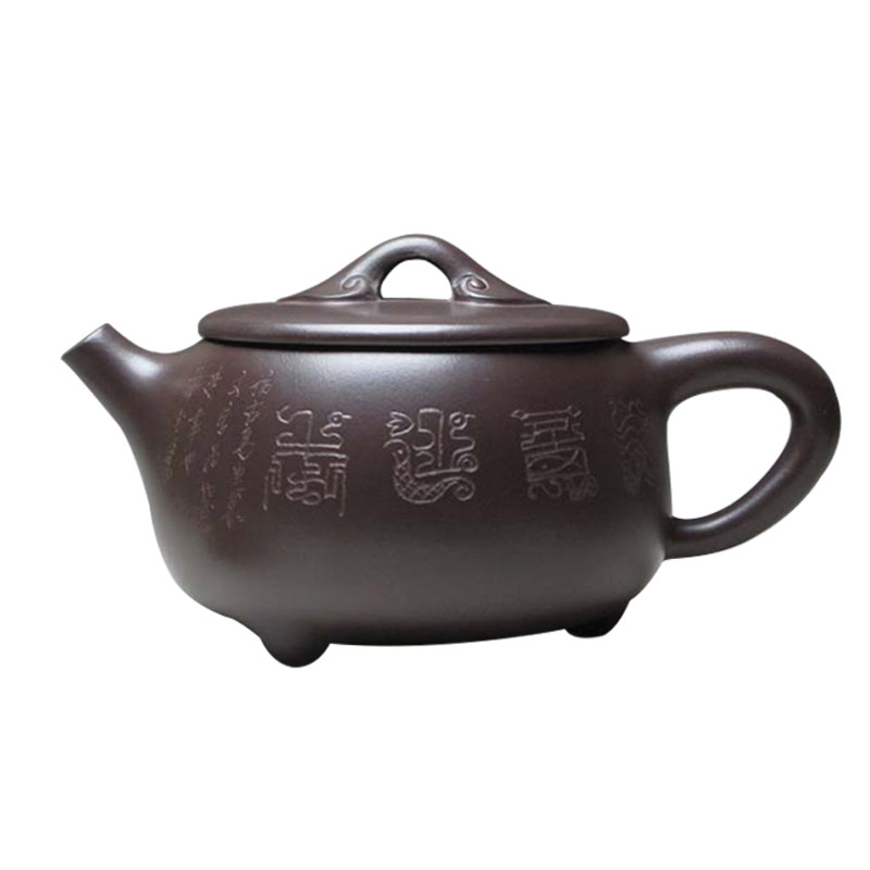 纯手工紫砂壶原矿老紫泥石瓢壶