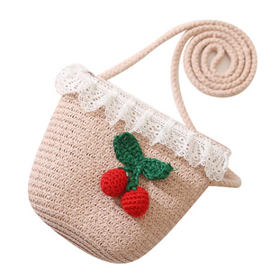 网红儿童包包女洋气草编包斜挎女童可爱时尚小孩宝宝迷你小包夏季