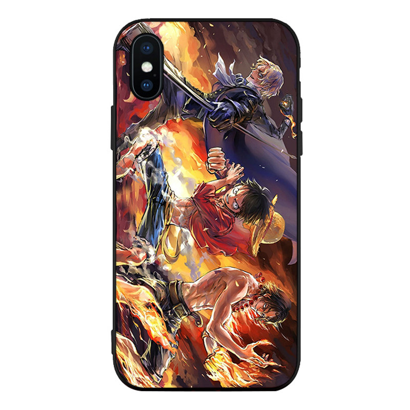 海贼王路飞萨博艾斯6s适用XSMAX手机壳8plus磨砂iphone11软硅胶7
