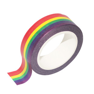 15mm彩虹和纸胶带手帐拉条装饰拼贴带学生手工胶带 下单送出血线