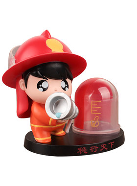 消防员纪念品桌面摆件配饰公仔