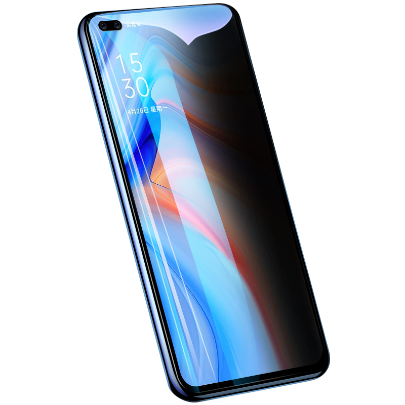 适用于opporeno4钢化膜Reno4防窥膜全屏覆盖防窥oppo/oppreno手机贴膜opopreno防偷窥opporone1防指纹uv保护