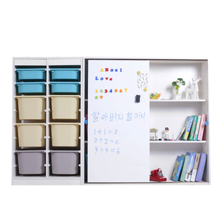 可比熊儿童书架实木绘本架玩具收纳柜幼儿园宝宝书柜落地置物架子