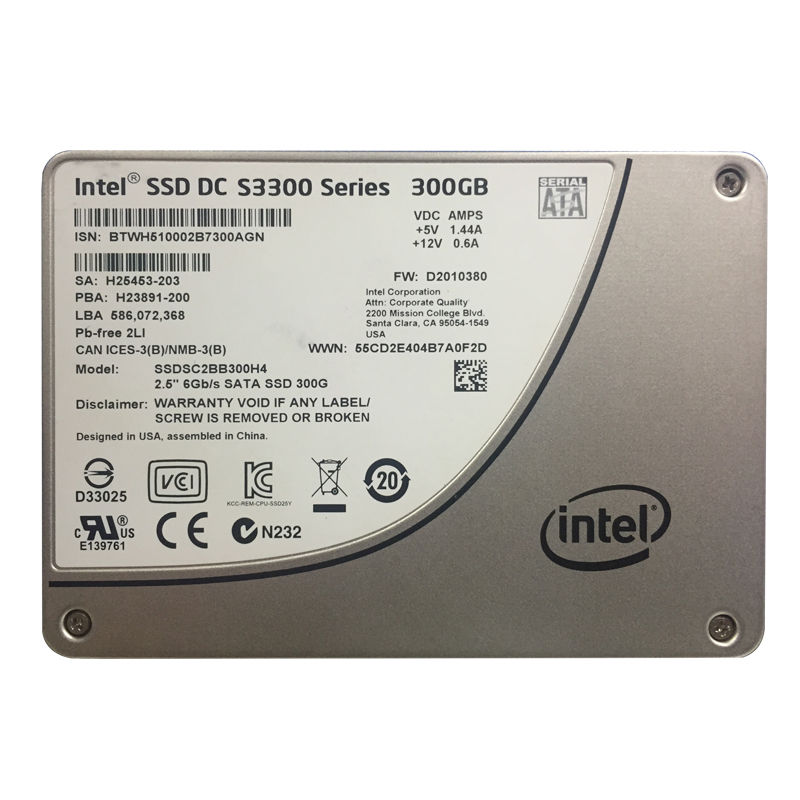 包邮 Intel/英特尔 S3300 300G服务器企业级SSD固态硬盘非S3500