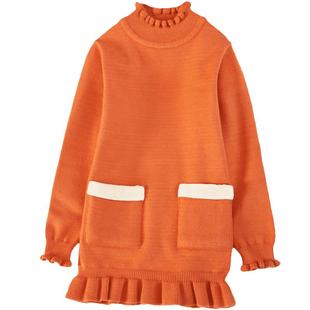 捡漏女童毛衣儿童秋冬装女宝宝洋气加绒加厚中长款针织套头打底衫