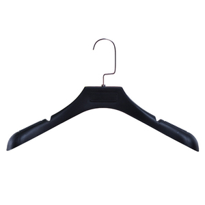 批 发高档磨砂防滑塑料衣挂女男装服装展示衣架衣服扁钩衣架10支