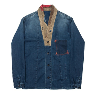 TANNERY HOUSE INDIGO BORO 10oz手工糜烂拼接水洗道袍 kapital