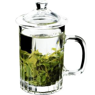 耐热玻璃杯带把茶杯家用喝水杯子带盖泡茶杯定制大容量水杯绿茶杯