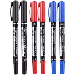 奖状书写速干记号笔油性小双头黑色马克笔细防水不易掉色快递大头笔标记笔不可擦学生勾线笔