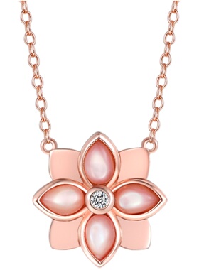 灵机麦玲玲海棠玫瑰金手链耳环戒指项链四件套轻奢小众礼物饰品