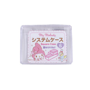 日本美乐蒂kt圆盒子塑料带盖卡通迷你饰品盒可爱透明小号收纳盒