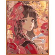数字diy油画填充古风动漫油彩画1