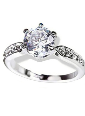 仿真钻戒六爪婚礼道具小众设计