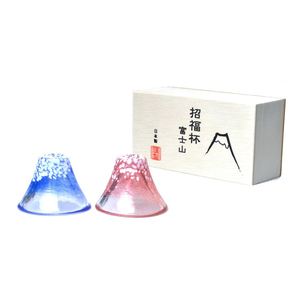日本代购 日本富士山杯 冷酒杯 招福杯情侣对杯 创意礼品青红两色