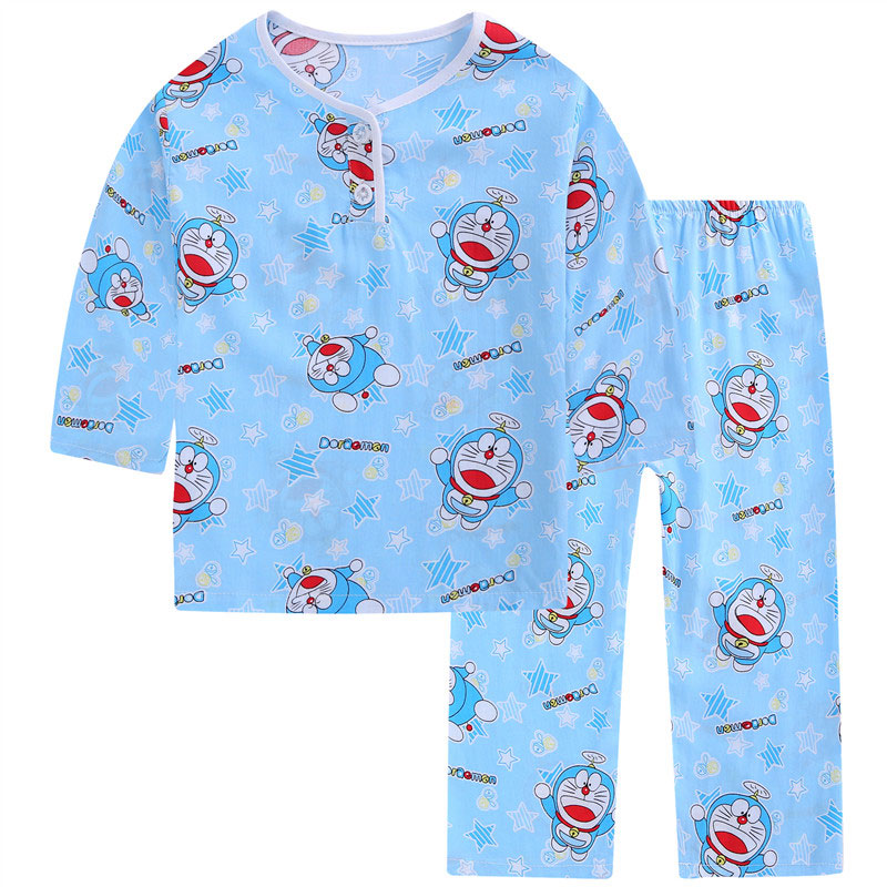 儿童棉绸睡衣夏季薄款长袖空调服
