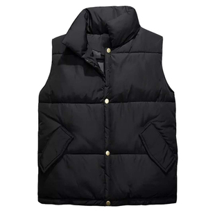 马甲男春秋韩版百搭修身无袖羽绒服精神小伙快手红人纯黑纯白外套