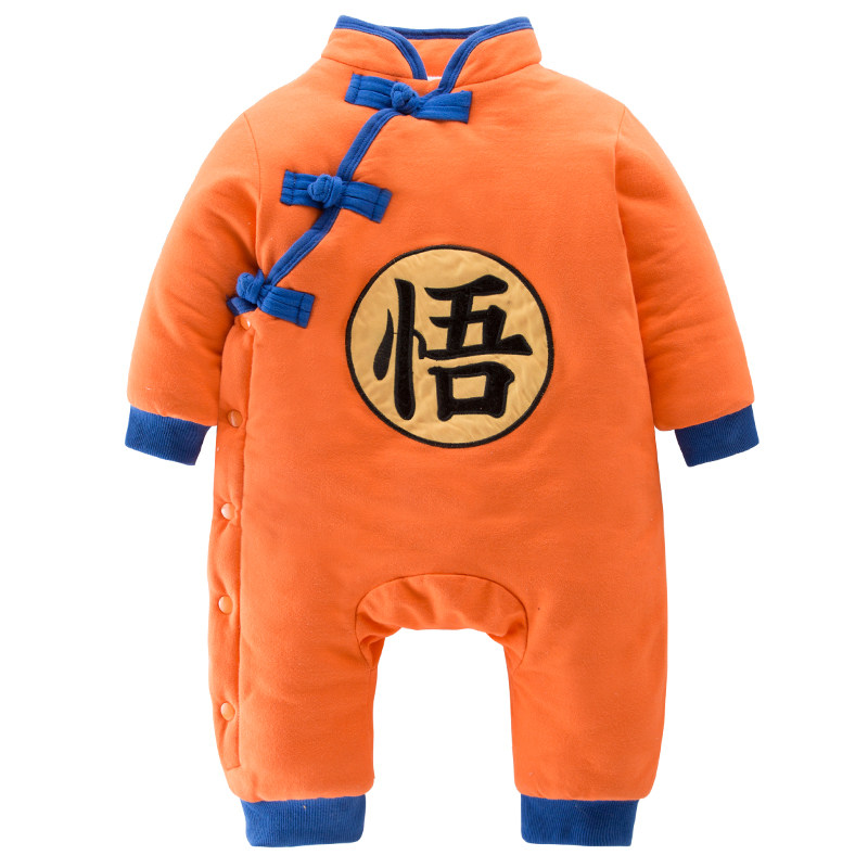 婴儿棉袄连体衣悟空服中国风七龙珠棉衣七龙珠爬服宝宝饺子唐装