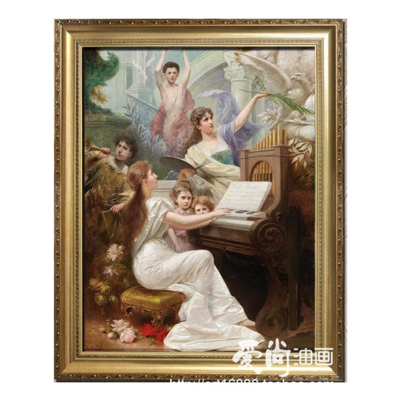 音乐装饰画高清喷绘画宫廷人物