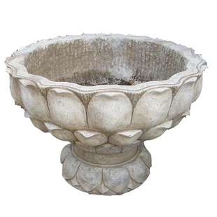 石雕莲花花盆荷花鱼缸 石头水槽喷泉 汉白玉鱼池花池石槽子F0201