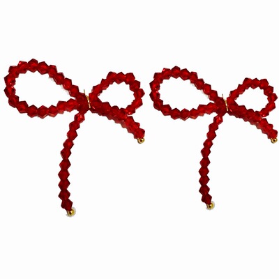 日系小清新简约森系女水晶蝴蝶结