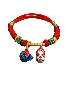 端午节五彩绳手工编织小粽子手链