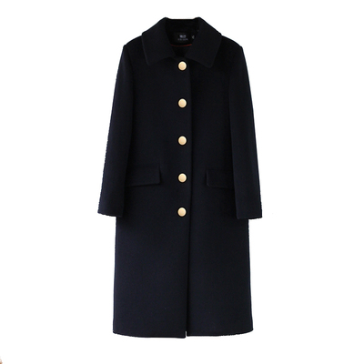 黑色羊毛呢子大衣小个子女装2025秋冬季加厚夹中长款毛呢外套修身