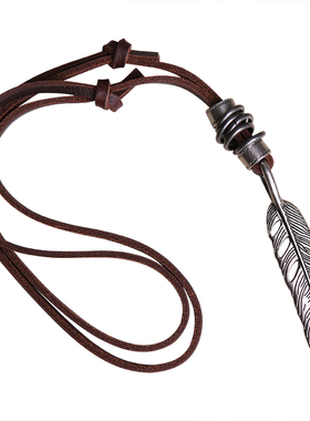 原创民族风复古鹰爪皮绳文艺长款