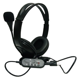 耳机头戴式大双耳线控静音带麦声卡话筒听课居家办公用电脑麦克风