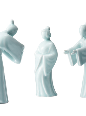 新中式风茶室书房人物文创工艺品