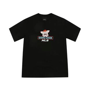 韩国MLB 19春夏新品刺绣幸运小猪luckypig猪年版短袖T恤情侣
